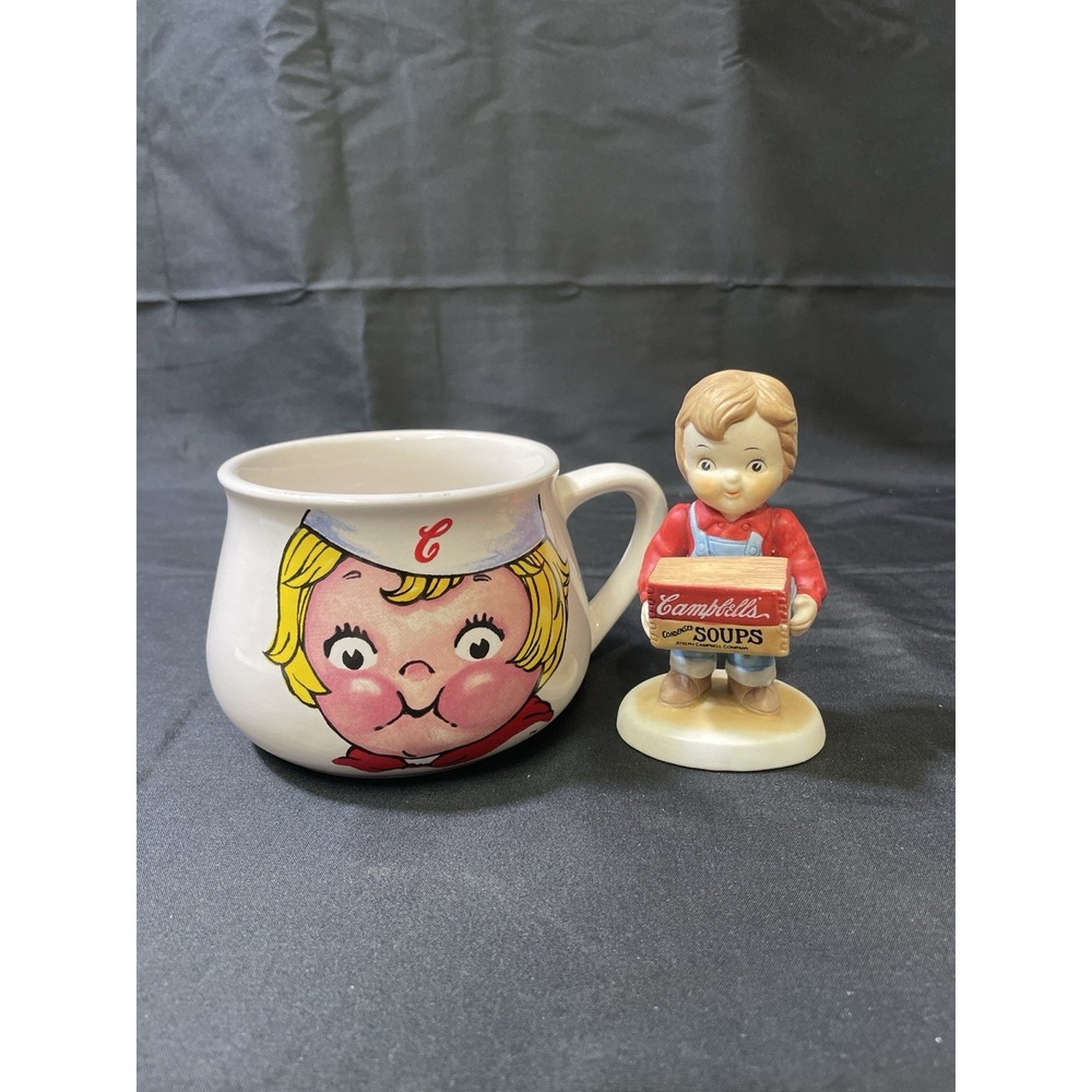 Campbell's Soup Mug & Campbell Kids Figurine Lot 1998 Licensed
